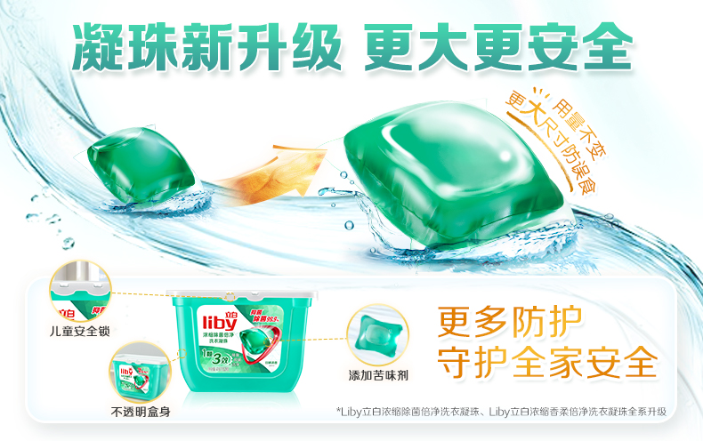 立白 天然倍净浓缩洗衣凝珠 8g*52颗*4盒 图1