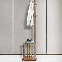 Solid wood floor-standing coat rack bedroom multi-functional storage rack living room sofa household clothes rack side and corner tables