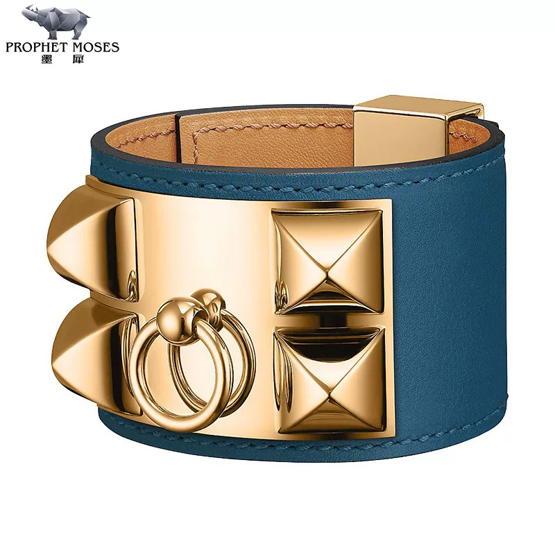 Кожаный золотой браслет Hermes/, коллекция 2021