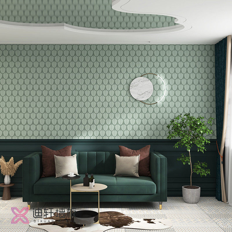 Green Gypsum Wire Wall Skirt Buttoned Board Sofa Background Clothing Shop Straight Interplay Bamboo Wood Fiberboard Nordic Wind Wall Panel