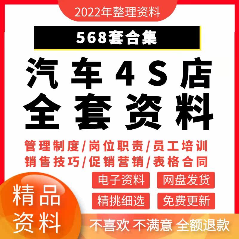 Auto 4S shop management system, employee sales skills training, auto trade company promotion and marketing plan