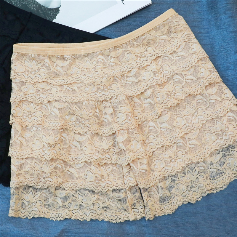 Skin color safety pants women boxer lace safety pants black wedding photo application