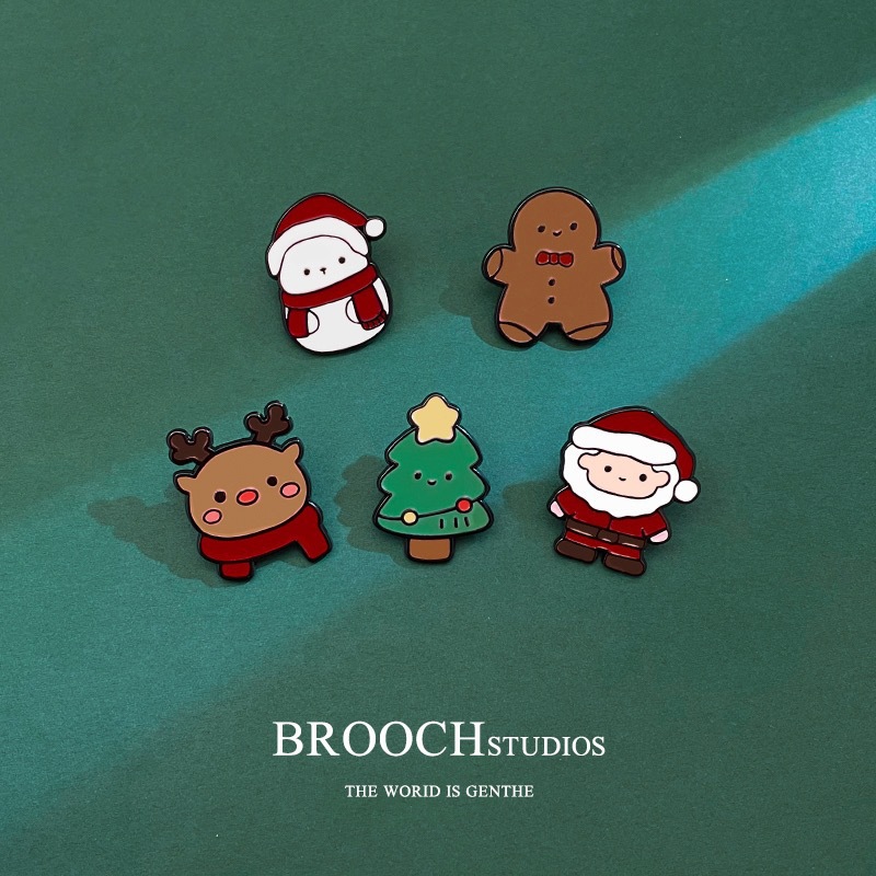 Christmas decorations children Santa Claus snowman gingerbread small brooch Kindergarten Creative gift 2023 new-Taobao