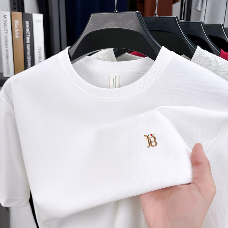 正品意大利短袖t恤男士2026夏季新款刺绣B字简约时尚休闲百搭上衣