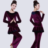 Весенний танцующий бархатный комплект, лонгслив для спортзала