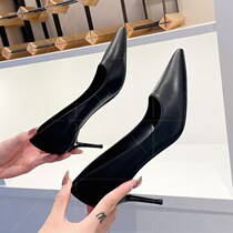  13 cm high heel Shoe fine heel workplace Black woman 2022 new pointed temperament Sexy job Career heels