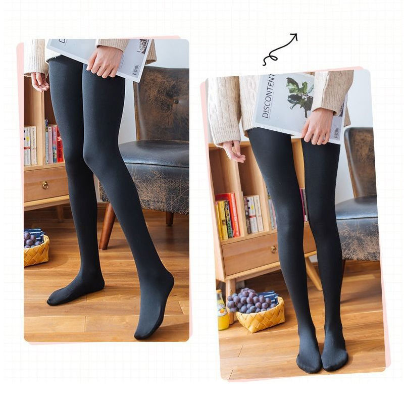 2020 Autumn Winter Outwear Silk Stockings Garnter Thickened Nylon Inner Lap Pants Integrated Pants High Waist Complexion Female Light Leg God