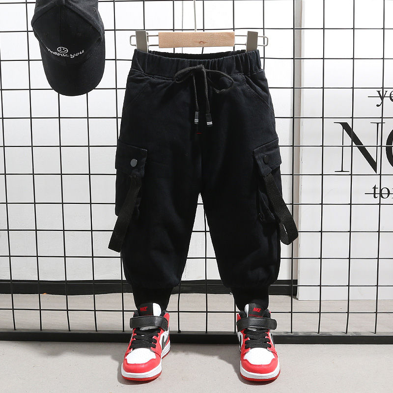 Boys' pants 2022 spring and autumn new Korean version of children's foreign style loose trousers children's casual pants overalls trend