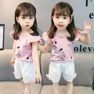 Children's clothing girls summer suit 2021 New Baby 0-1-1-2-3-4 years old foreign style Korean baby clothes
