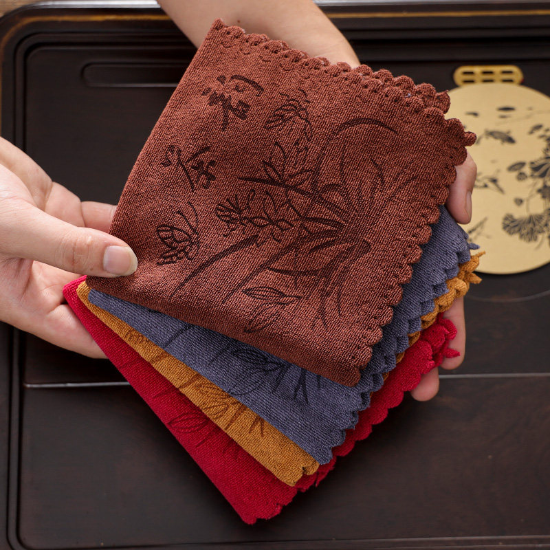 Tea towels Absorbent Thickened Zen tea Butch Tea Desk Table towels Daub Kung Fu Tea Accessories Tea Daub Cotton Linen China Wind