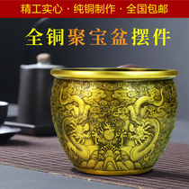 Only move each other to imitate the dragon wall pure copper cornucopia decoration of the Forbidden City dragon and phoenix lucky cylinder handicraft decoration