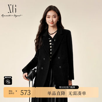 Snow song xk410826a890 mid-length woolen coat 2024 winter new pure sheep wool coat for women
