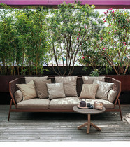 Nordic Rattan Outdoor Sofa Garden Balcony Furniture Outdoor Leisure Rattan Chair Creative Coffee Table Double Waterproof and Sunproof