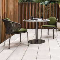 Outdoor balcony table and chair rattan chair three-piece set modern minimalist casual rope chair courtyard balcony garden terrace sunscreen