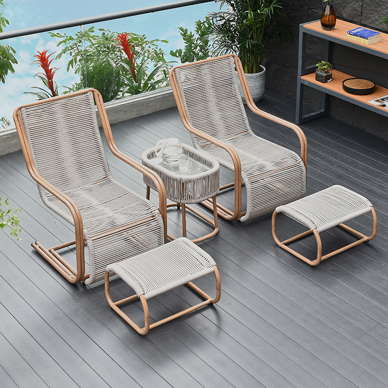 Modern minimal waterproof sun resistant balcony rocking chair rocker chair rocker chair