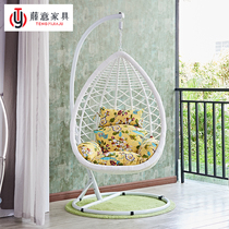 Outdoor swing wicker chair balcony rocking basket chair indoor courtyard leisure rocking chair rough vine hanging basket imitation vine single double hanging chair