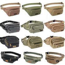 New large capacity vintage solid color canvas for men and women with multi-storey street stalls to do business collect change running bag