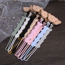 Cartoon Animal Wooden Baby Pacifier Clip Silicone Teether Ni
