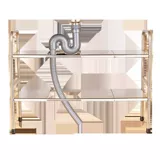 Под бассейном для мытья рук, полая стойка под чашкой нержавеющей стали под миской водонепроницаемого пруда