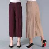 Летние шифоновые штаны, юбка для матери, для среднего возраста, высокая талия, большой размер