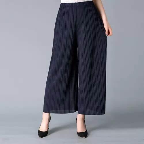 Летние шифоновые штаны, юбка для матери, для среднего возраста, высокая талия, большой размер