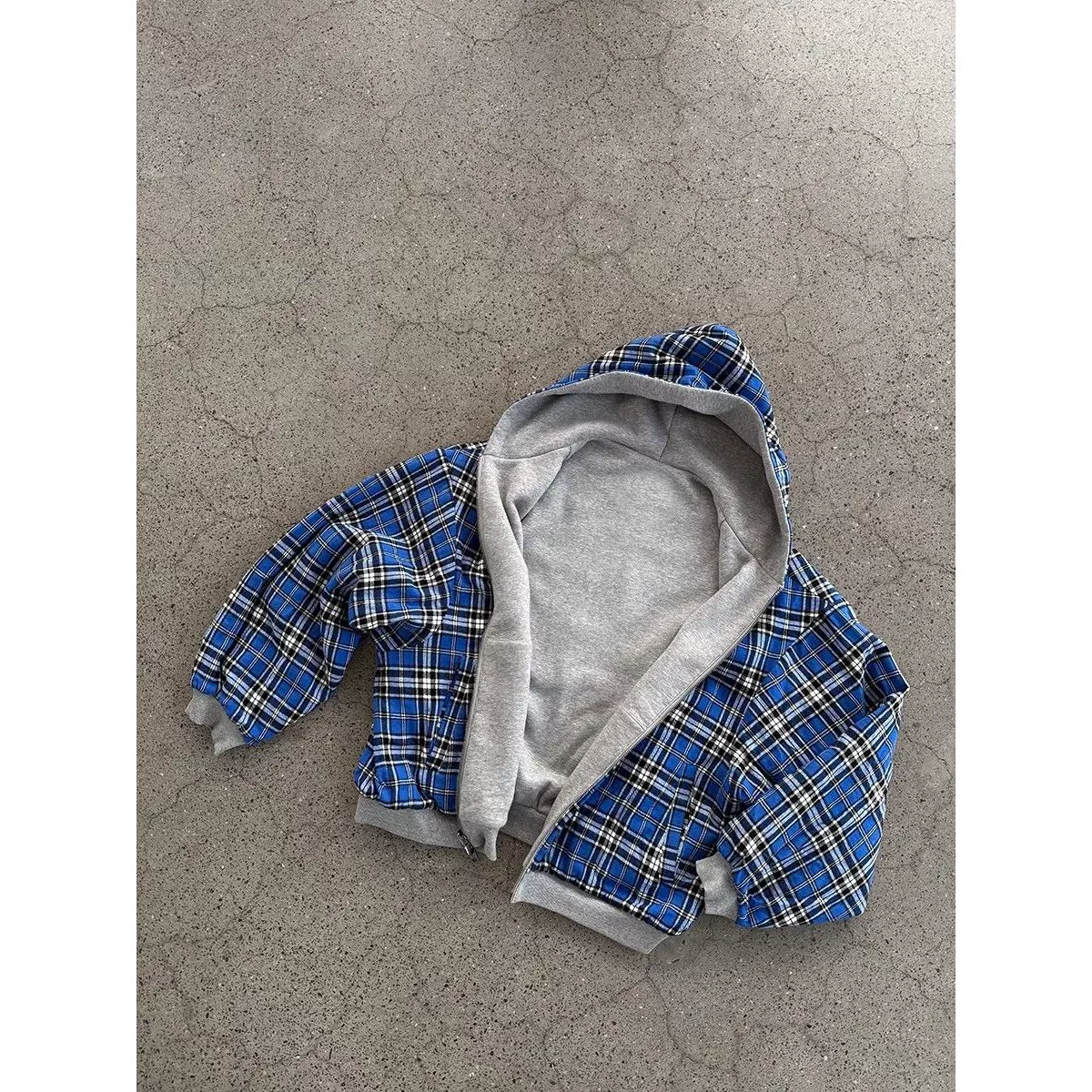 Reversible Zip Up Sweatshirt Jacket