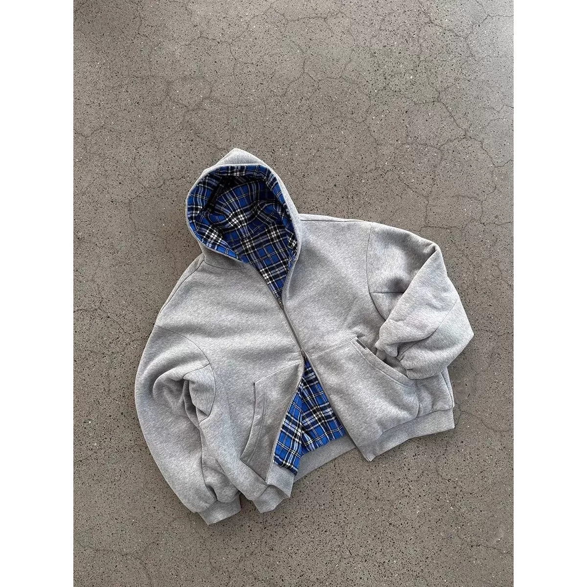 Reversible Zip Up Sweatshirt Jacket