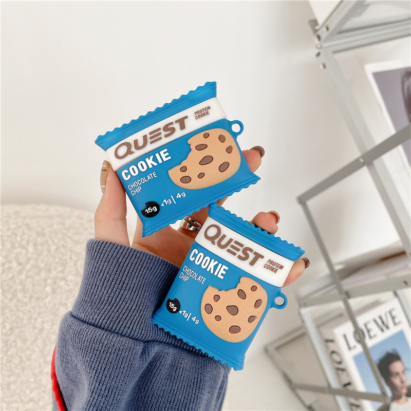 Blue Biscuits Apply Airpods Protective Sleeves AirpodsPro Headphones Sleeve Apple Wireless Bluetooth Silicone Anti-Fall Softshell 1 Generation 2 Generations Universal 3 Generations Fun Cartoon Cute Couple Men And Women