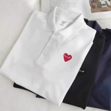 Парная одежда для влюбленных, футболка polo, белая японская рубашка, короткий рукав, с вышивкой