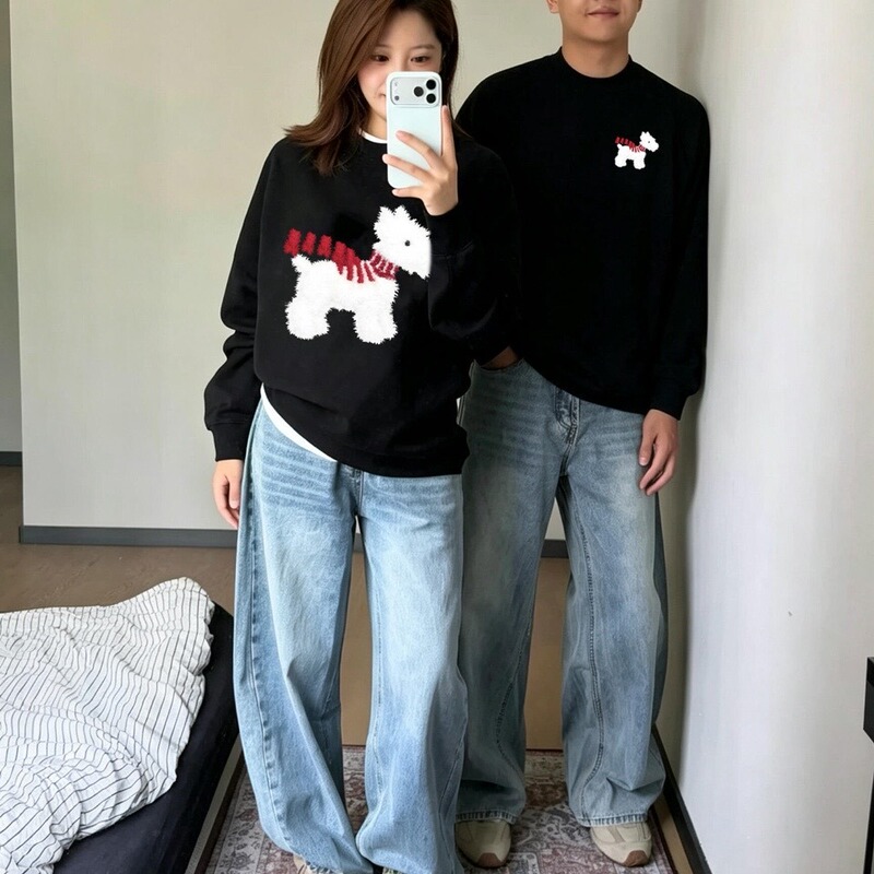 Mr. Chopper 2026 New West Highland Scarf Dog Super Popular Couple Outfit Sweatshirt Autumn and Winter Clothes Men and Women Set Mr. Chopper 2026 New West Highland Scarf Dog Super Popular Couple Outfit Sweatshirt Autumn and Winter Clothes Men and Women Set