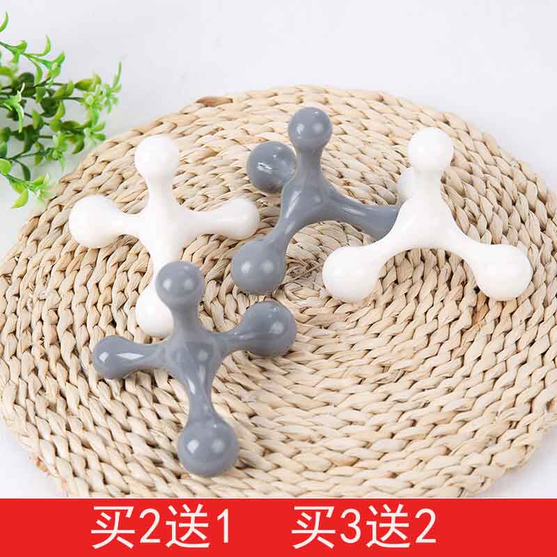 手动迷你按摩器四球小型三角颈椎按摩器腰部腿背部按摩多功能