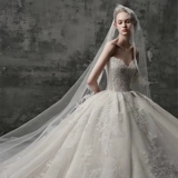Свадебное платье, топ без лямок, французский стиль, премиум класс, по фигуре