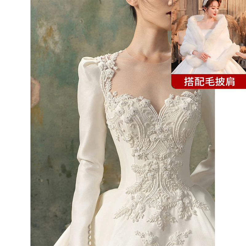  M+Ivory white (Qiti model)+hairy shawl   + $14.14 