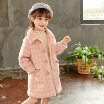 Girl fur coat 2022 Children's coat plaid mink velvet foreign air in autumn and winter