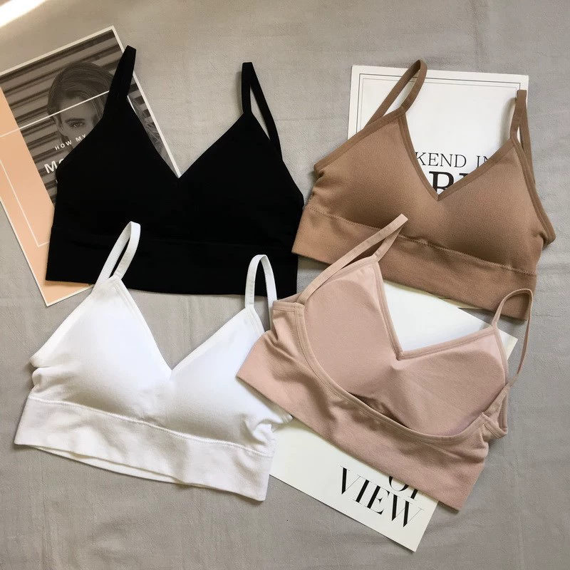 Lớn hình chữ U dây lưng đẹp sexy áo vest với đệm ngực sling áo ngực phụ nữ hoang dã không có vành đồ lót thể thao ống trên - Now Bras