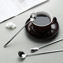 Residence small 2 304 stainless steel coffee sweet stirring spoon long handle seasoning small spoon subnet red delicate honey bar spoon