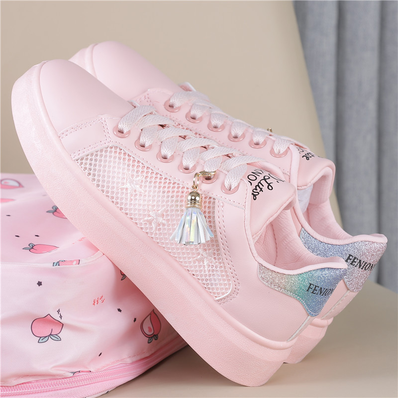 Pink CDaisy children's shoes 2021 summer new pattern girl Net shoes ventilation Mesh surface Hollow out Little white shoes student motion skate shoes