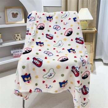 Pudding dog warm blanket~casual autumn and winter cartoon cover blanket sofa blanket student dormitory nap blanket door fleece blanket