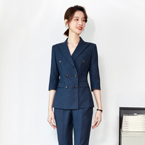 Suit suit womens summer thin 2024 new three-quarter sleeve summer coat womens slim professional formal suit