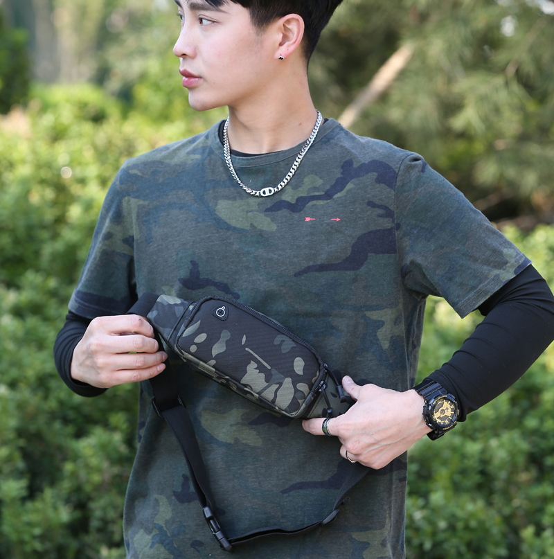 Shi Libai waist bag men's multi-functional small work site waterproof 7-inch wear-resistant sports mobile phone bag messenger chest bag