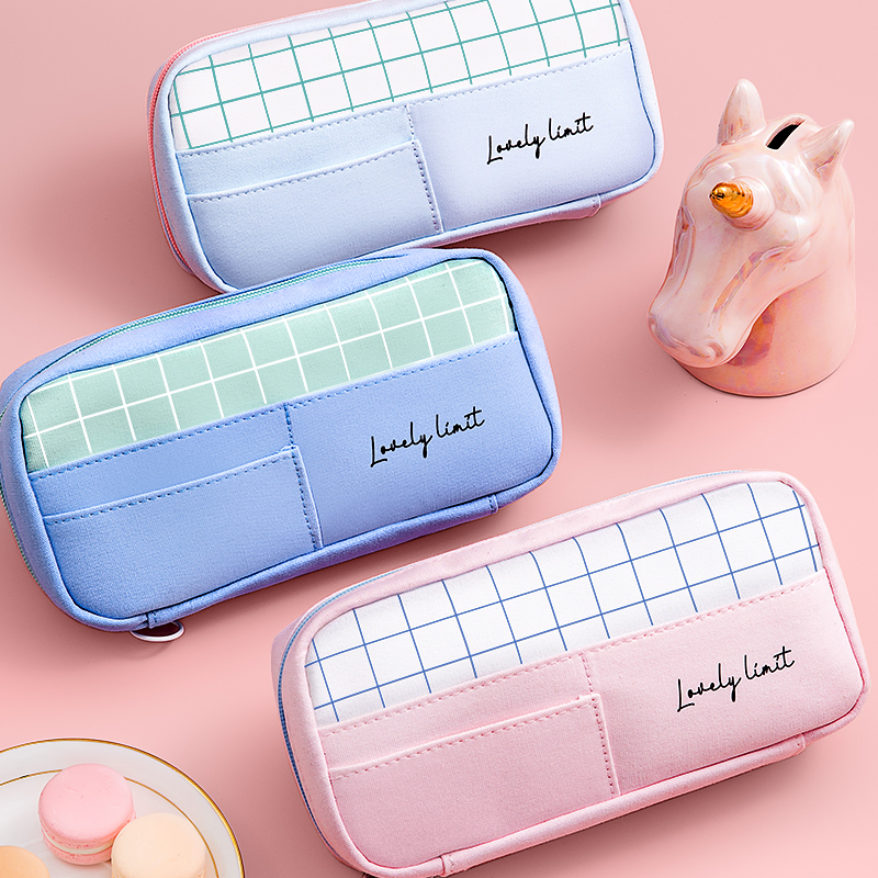 Tennis Red Pen Bag Large Capacity Pencil Case Women Ins Tide Cool Teenage Girl Hearts Elementary School Students Girls'Canvas Bag Girls Cute Super Cute Lead Pencil Case Girls' Day High Face Value