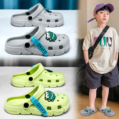 Детские мультяшные тапочки для мальчиков, нескользящие туфли, мягкая подошва