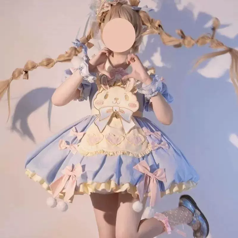 Хлопковое демисезонное платье с длинными рукавами, стиль Лолита, Lolita OP