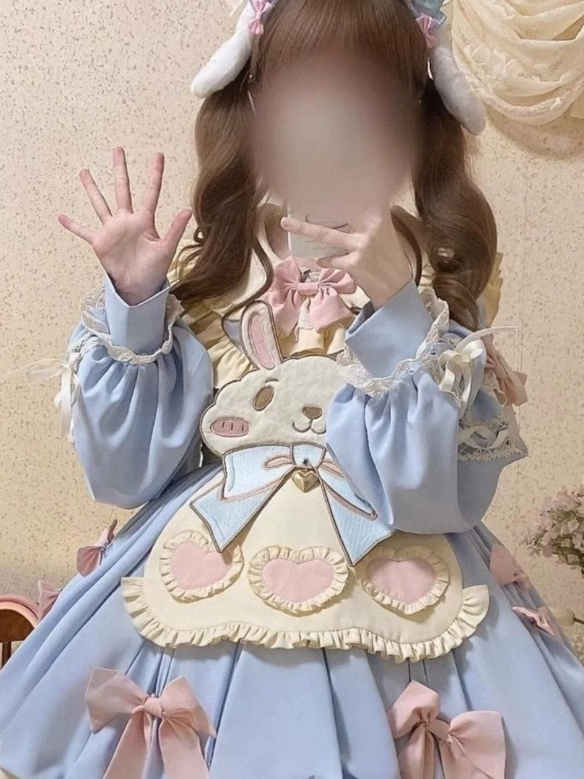 Хлопковое демисезонное платье с длинными рукавами, стиль Лолита, Lolita OP