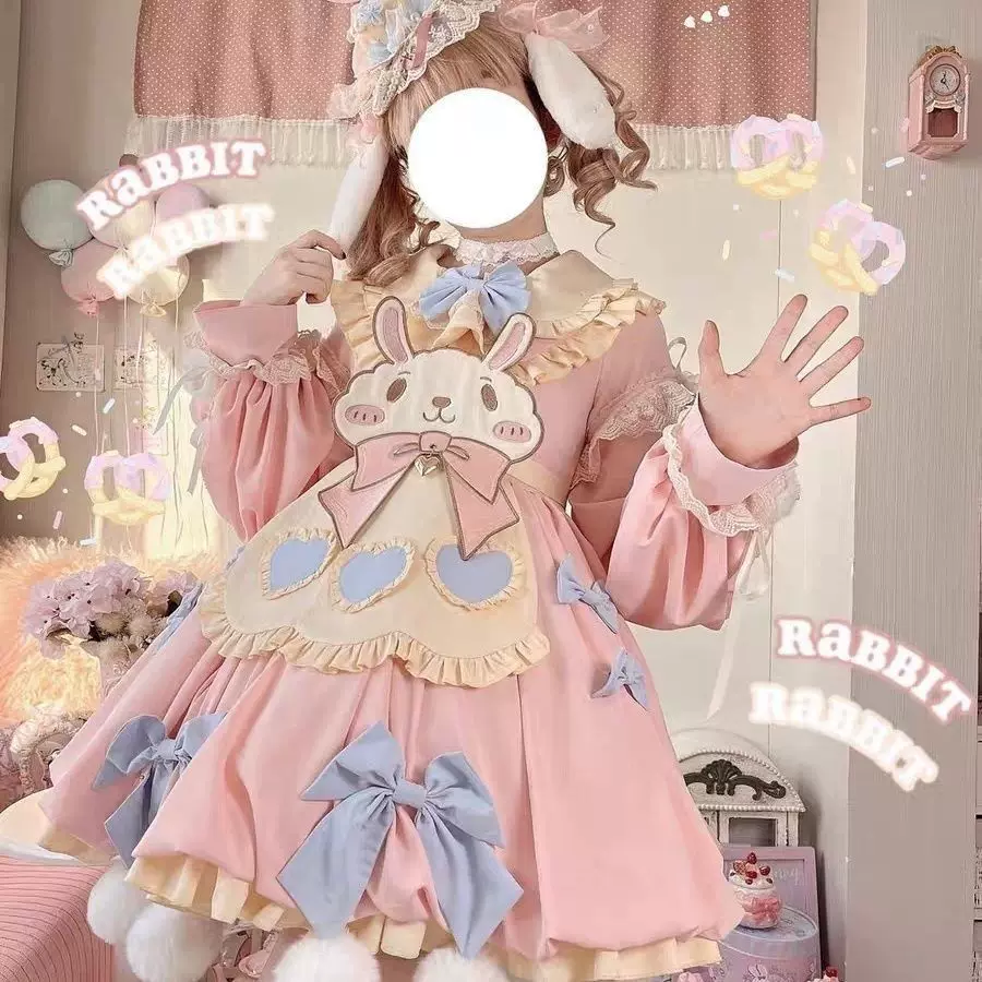 Хлопковое демисезонное платье с длинными рукавами, стиль Лолита, Lolita OP