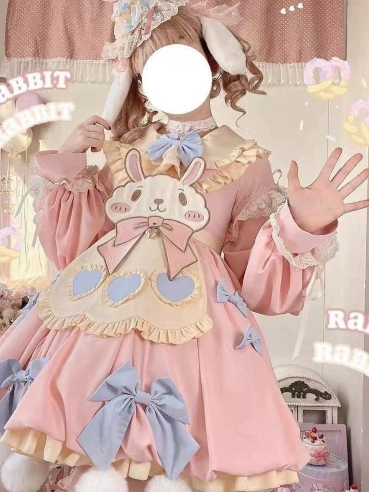 Хлопковое демисезонное платье с длинными рукавами, стиль Лолита, Lolita OP