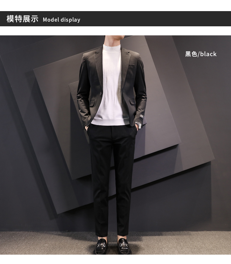 Bộ đồ vest nam bốn mùa áo khoác Hàn Quốc Slim nhỏ phù hợp với trang phục chuyên nghiệp Người đàn ông tốt nhất chú rể váy cưới thủy triều quần áo thể thao nam