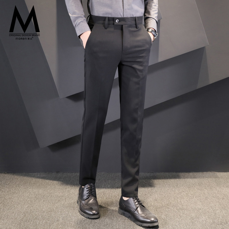 Default men's casual pants business free of ironing Western pants Spring Summer Korean version Thing suit pants men's covety pants