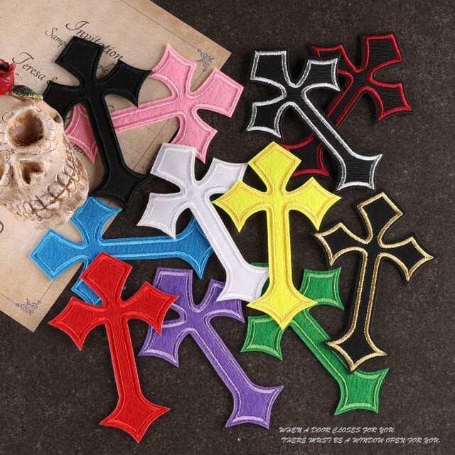 Self-Adhesive Cross-Shaped Embroidered Patches in Various Colors for Clothing Decoration, Shoe and Hat Patches, Versatile Fabric Patches Self-Adhesive Cross-Shaped Embroidered Patches in Various Colors for Clothing Decoration, Shoe and Hat Patches, Versatile Fabric Patches