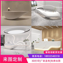 Glass fiber reinforced plastic front desk reception desk large company hotel lobby sales department beauty salon bar counter cashier customization